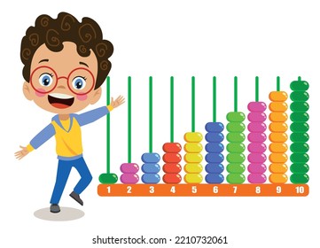 cute playing with bead abacus