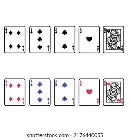 Cute playing card illustrations - Vector