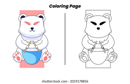 cute playing cat with coloring pages