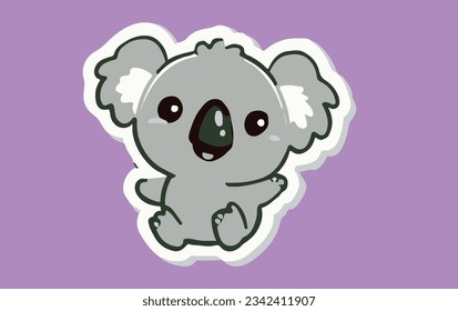 Cute Playing Koala vector stickers 