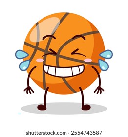 cute pleased expression of basket ball cartoon character