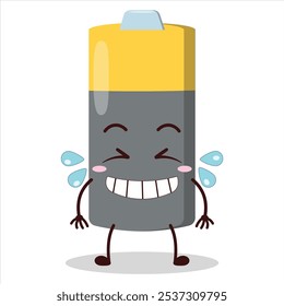 cute pleased expression of battery character