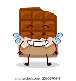 cute pleased expression of bite chocolate bar character
