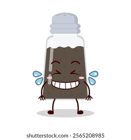 cute pleased expression of black pepper cartoon character
