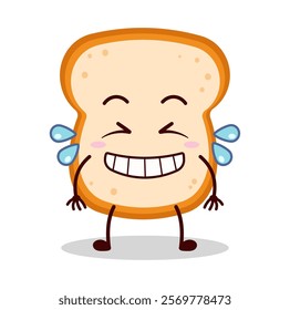 cute pleased expression of bread cartoon character
