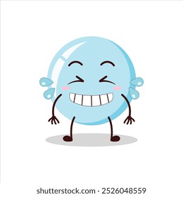 Cute pleased expression of bubble cartoon character