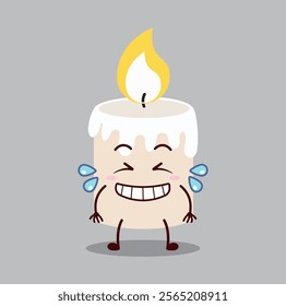 cute pleased expression of candle cartoon character
