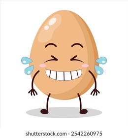 cute pleased expression of chicken egg character