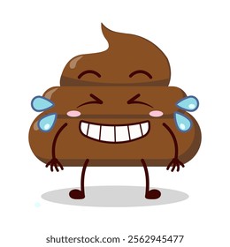 cute pleased expression of chicken poop cartoon character
