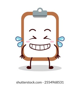 cute pleased expression of clipboard cartoon character