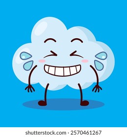 cute pleased expression of cloud cartoon character
