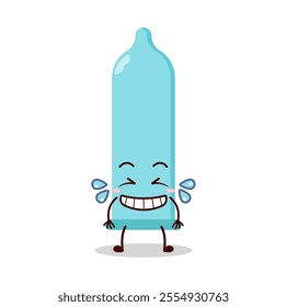 cute pleased expression of condom character