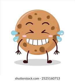 Cute pleased expression of cookies cartoon character