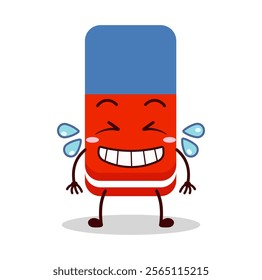 cute pleased expression of eraser cartoon character
