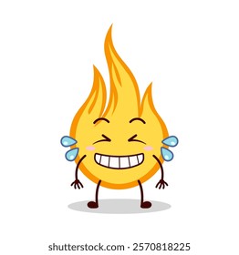 cute pleased expression of fire cartoon character
