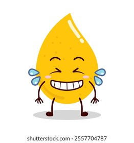 cute pleased expression of gold drop cartoon character