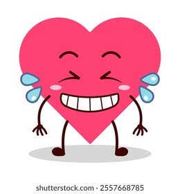 cute pleased expression of heart cartoon character