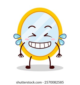 cute pleased expression of mirror cartoon character
