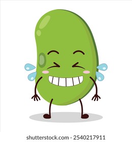 cute pleased expression of mung bean  character