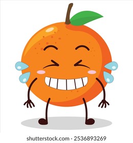 Linda expresión complacida de carácter naranja