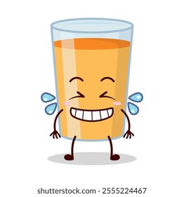 cute pleased expression of orange juice cartoon character