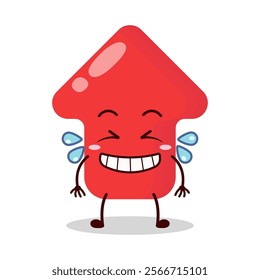 cute pleased expression of red arrow cartoon character
