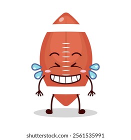 cute pleased expression of rugby ball cartoon character
