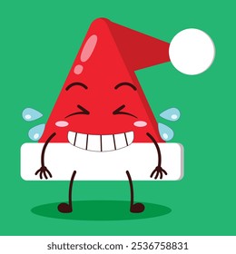 cute pleased expression of Santa Clause hat character