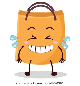 cute pleased expression of shopping bag character