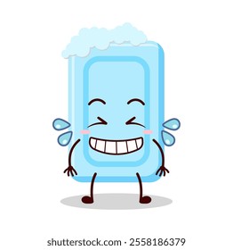 cute pleased expression of soap cartoon character
