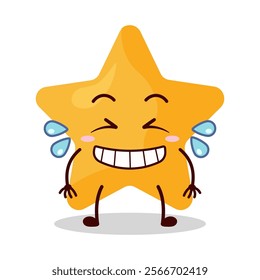 cute pleased expression of star cartoon character
