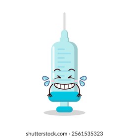 cute pleased expression of syringe cartoon character
