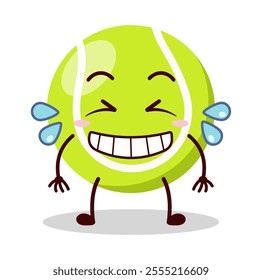 cute pleased expression of tennis ball character