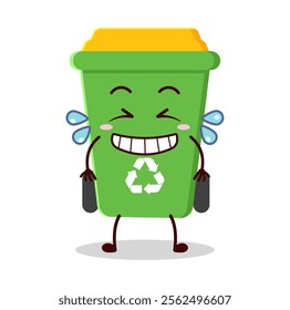 cute pleased expression of trash bin cartoon character
