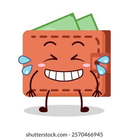 cute pleased expression of wallet cartoon character
