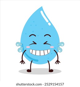 cute pleased expression of water drop cartoon character