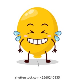 cute pleased expression of yellow balloon cartoon character
