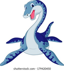 Cute plesiosaurus cartoon