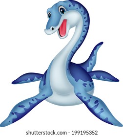 Cute plesiosaurus cartoon