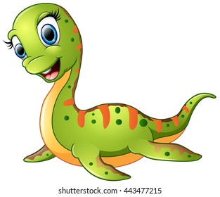 Cute plesiosaurus cartoon