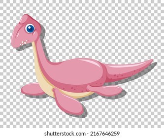 Cute plesiosaurus dinosaur isolated illustration