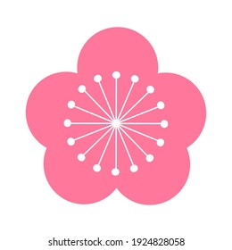 Cute plum blossom illustration icon