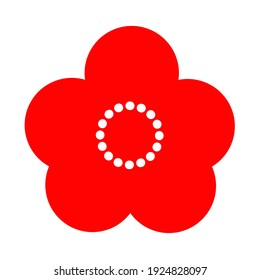 Cute plum blossom illustration icon