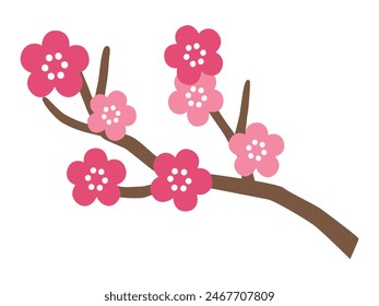 Cute plum blossom vector illustration