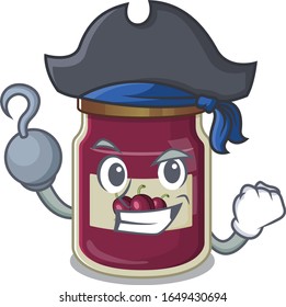 Cute plum jam mascot design with a hat