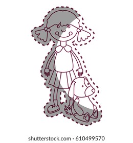 cute plush doll with girl icon
