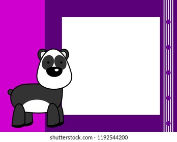 cute plush panda bear cartoon picture frame background in vector format 
