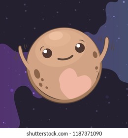 Cute Pluto vector illustration.