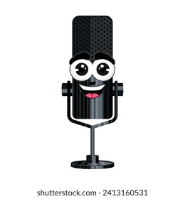 Cute Podcast Mikrofon-Zeichen Vektorgrafik
