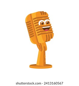 Cuto personaje de micrófono podcast Ilustración vectorial